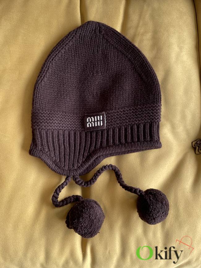 Okify MiuMiu Brown Beanie 26212 - 1
