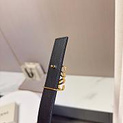 Okify Loewe Black Belt With Gold Hardware 2.8cm  - 4