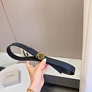 Okify Loewe Black Belt With Gold Hardware 2.8cm  - 3