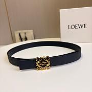 Okify Loewe Black Belt With Gold Hardware 2.8cm  - 1