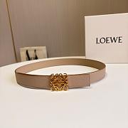 Okify Loewe Beige Belt With Gold Hardware 2.8cm  - 1