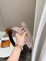 Okify Louis Vuitton Beige Monogram Belt With Silver Hardware 4cm - 4