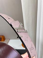 Okify Louis Vuitton Beige Monogram Belt With Silver Hardware 4cm - 3