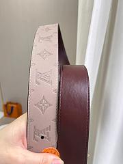 Okify Louis Vuitton Beige Monogram Belt With Silver Hardware 4cm - 2