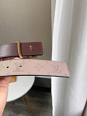 Okify Louis Vuitton Beige Monogram Belt With Gold Hardware 4cm - 5