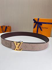 Okify Louis Vuitton Beige Monogram Belt With Gold Hardware 4cm - 1