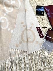 Okify Gucci Beige Cashmere Scarf 200x45cm - 6