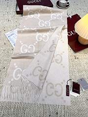 Okify Gucci Beige Cashmere Scarf 200x45cm - 5
