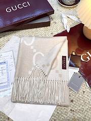 Okify Gucci Beige Cashmere Scarf 200x45cm - 3