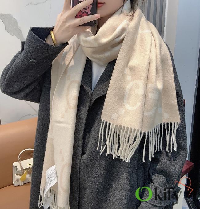 Okify Gucci Beige Cashmere Scarf 200x45cm - 1
