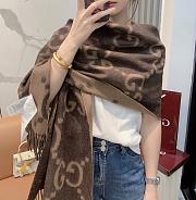 Okify Gucci Brown Cashmere Scarf 200x45cm - 1