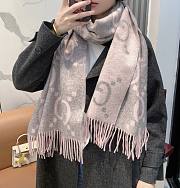 Okify Gucci Pink And Gray Cashmere Scarf 200x45cm - 1