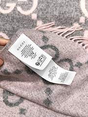 Okify Gucci Pink And Gray Cashmere Scarf 200x45cm - 5
