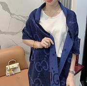 Okify Gucci Blue Cashmere Scarf 200x45cm - 1