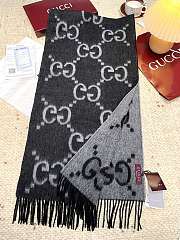 Okify Gucci Black Cashmere Scarf 200x45cm - 5