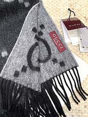 Okify Gucci Black Cashmere Scarf 200x45cm - 4