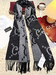 Okify Gucci Black Cashmere Scarf 200x45cm - 2