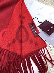 Okify Gucci Red Cashmere Scarf 200x45cm - 3