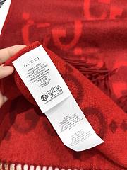 Okify Gucci Red Cashmere Scarf 200x45cm - 2