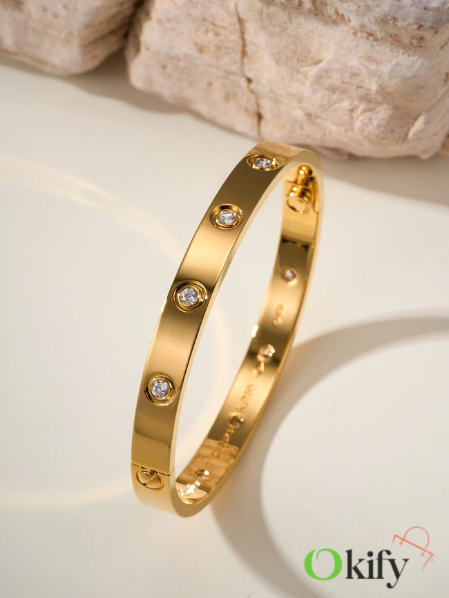 Okify Cartier Love Bracelet With 10 Diamonds 6.1mm  - 1