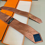 Okify Hermes Orange Twill Silk Tie  - 2