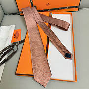Okify Hermes Orange Twill Silk Tie  - 4