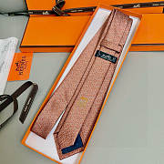 Okify Hermes Orange Twill Silk Tie  - 6