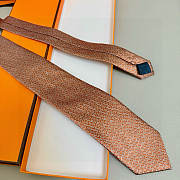 Okify Hermes Orange Twill Silk Tie  - 5