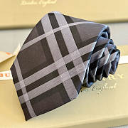 Okify Burberry Black Jacquard Silk Tie - 6