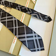 Okify Burberry Black Jacquard Silk Tie - 4