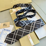 Okify Burberry Black Jacquard Silk Tie - 3