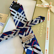 Okify Burberry Blue Jacquard Silk Tie - 5