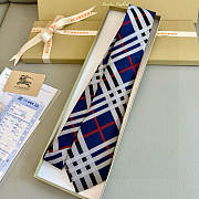 Okify Burberry Blue Jacquard Silk Tie - 4