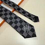Okify Louis Vuitton Damier Black Jacquard Silk Tie  - 6