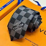 Okify Louis Vuitton Damier Black Jacquard Silk Tie  - 5