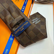 Okify Louis Vuitton Damier Brown Jacquard Silk Tie  - 5