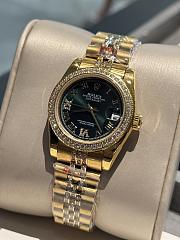 Okify Rolex Datejust Gold Watch For Women In Green 31mm - 1