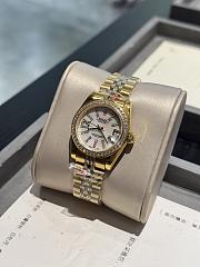 Okify Rolex Datejust Gold Watch For Women In White 31mm - 3
