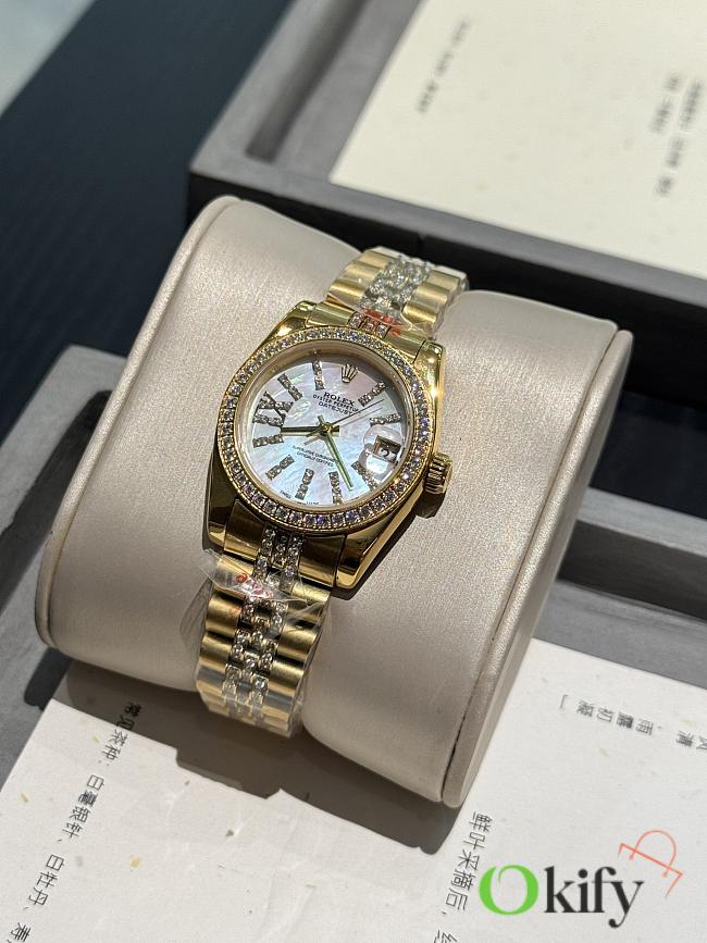 Okify Rolex Datejust Gold Watch For Women In White 31mm - 1