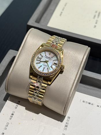 Okify Rolex Datejust Gold Watch For Women In White 31mm