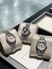 Okify Rolex Datejust Silver Watch For Women In White/Pink/Gray 31mm - 1