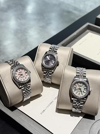 Okify Rolex Datejust Silver Watch For Women In White/Pink/Gray 31mm