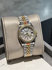 Okify Rolex Datejust Silver And Golf Watch For Women In White/Green 31mm - 5