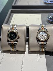 Okify Rolex Datejust Silver And Golf Watch For Women In White/Green 31mm - 1