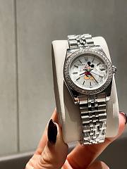 Okify Rolex Mickey Slip Silver Watch In White 31mm - 2