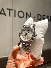 Okify Rolex Mickey Slip Silver Watch In White 31mm - 6