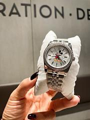 Okify Rolex Mickey Slip Silver Watch In White 31mm - 1