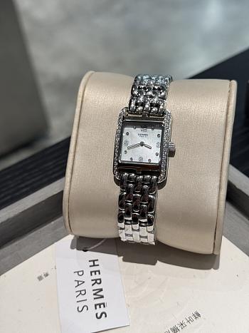 Okify Hermes Cape Cod Silver Watch With Diamond 23x23cm