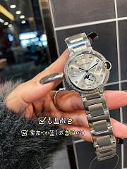 Okify Cartier Ballon Bleu Silver Watch With Diamond 36mm - 2