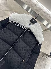 Okify Louis Vuitton Fur Collar Jacquard Down Jacket Unisex - 3